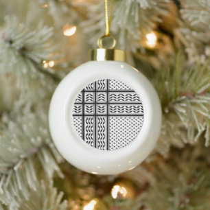 Keffiyeh Symbool van het Palestijnse Verzetspatroo Keramische Bal Ornament