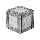 Keffiyeh Symbool van het Palestijnse Verzetspatroo Kubus (Voorkant hoekig)