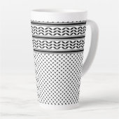 Keffiyeh Symbool van het Palestijnse Verzetspatroo Latte Mok (Rechterhoek)