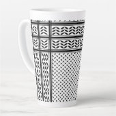 Keffiyeh Symbool van het Palestijnse Verzetspatroo Latte Mok (Linkerhoek)