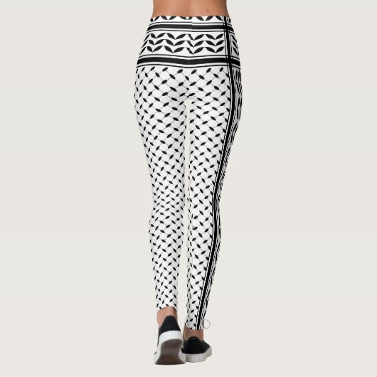 Keffiyeh Symbool van het Palestijnse Verzetspatroo Leggings (Achterkant)