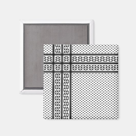 Keffiyeh Symbool van het Palestijnse Verzetspatroo Magneet (Voorkant / Achterkant)