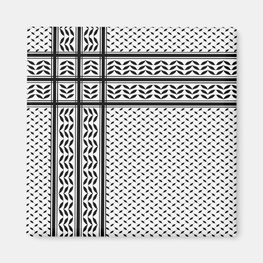 Keffiyeh Symbool van het Palestijnse Verzetspatroo Magneet (Voorkant)