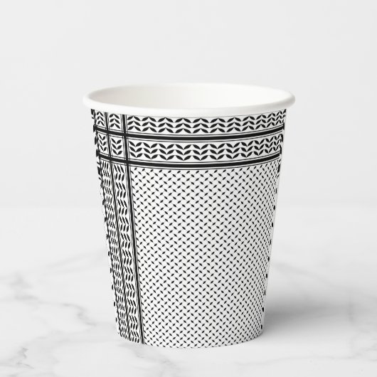 Keffiyeh Symbool van het Palestijnse Verzetspatroo Papieren Bekers (Achterkant)