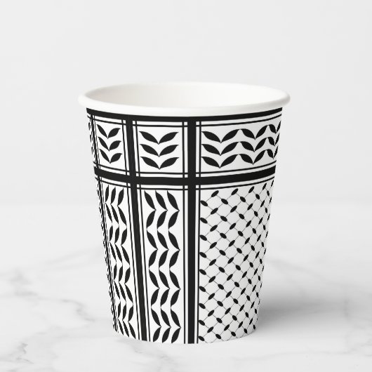 Keffiyeh Symbool van het Palestijnse Verzetspatroo Papieren Bekers (Voorkant)