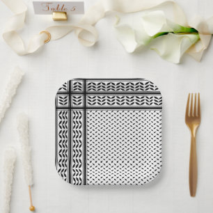 Keffiyeh Symbool van het Palestijnse Verzetspatroo Papieren Bordje