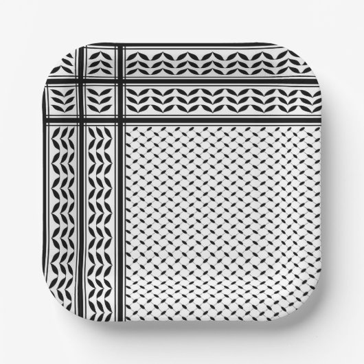 Keffiyeh Symbool van het Palestijnse Verzetspatroo Papieren Bordje (Voorkant)
