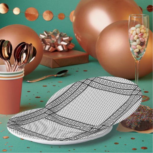 Keffiyeh Symbool van het Palestijnse Verzetspatroo Papieren Bordje (Multi)