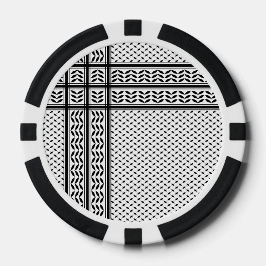 Keffiyeh Symbool van het Palestijnse Verzetspatroo Poker Chips (Voorkant)