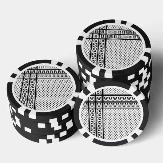 Keffiyeh Symbool van het Palestijnse Verzetspatroo Poker Chips (Opstapeling)