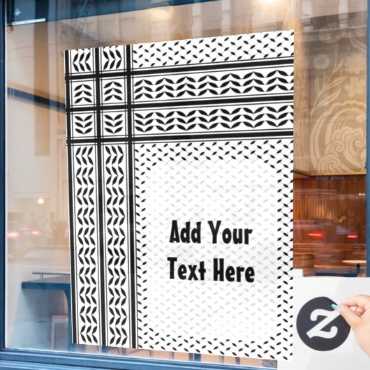 Keffiyeh Symbool van het Palestijnse Verzetspatroo Raamsticker (Cafe Raam)