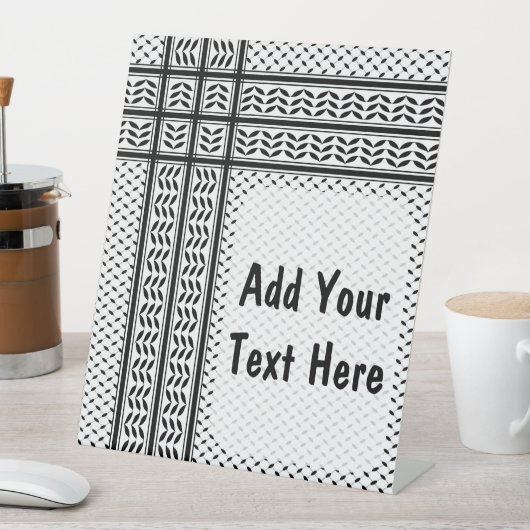 Keffiyeh Symbool van het Palestijnse Verzetspatroo Reclamebord Met Voetstuk (Insitu)