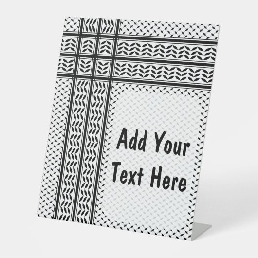 Keffiyeh Symbool van het Palestijnse Verzetspatroo Reclamebord Met Voetstuk (Voorkant)