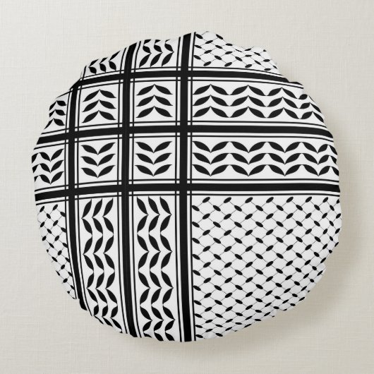 Keffiyeh Symbool van het Palestijnse Verzetspatroo Rond Kussen (Achterkant)