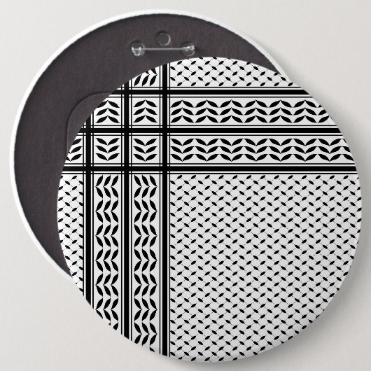 Keffiyeh Symbool van het Palestijnse Verzetspatroo Ronde Button 6,0 Cm (Voorkant /achterkant)