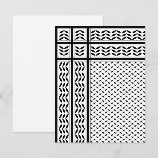 Keffiyeh Symbool van het Palestijnse Verzetspatroo RSVP Kaartje (Voorkant / Achterkant)