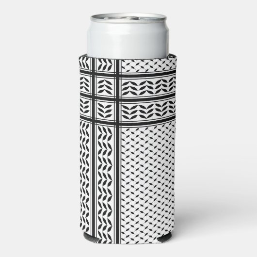 Keffiyeh Symbool van het Palestijnse Verzetspatroo Seltzer Blikjeskoeler (Seltzer Achterkant)