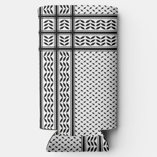 Keffiyeh Symbool van het Palestijnse Verzetspatroo Seltzer Blikjeskoeler (Achterkant)