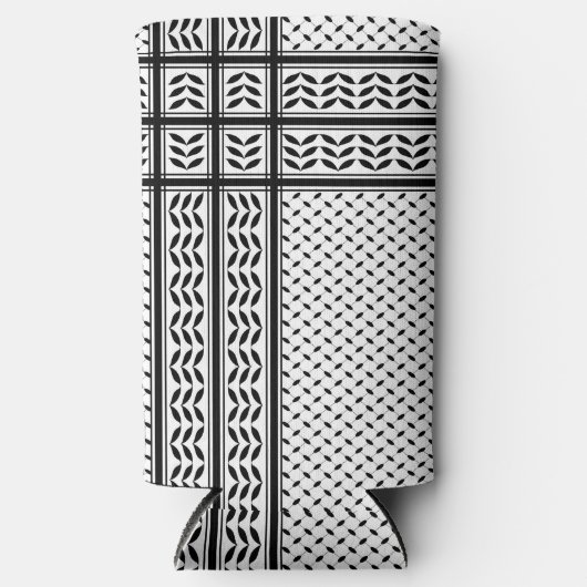 Keffiyeh Symbool van het Palestijnse Verzetspatroo Seltzer Blikjeskoeler (Voorkant)