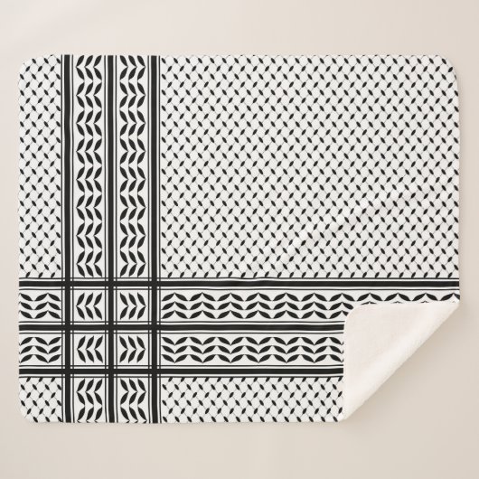 Keffiyeh Symbool van het Palestijnse Verzetspatroo Sherpa Deken (Voorkant (horizontaal))