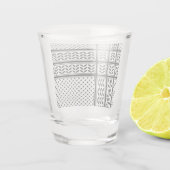 Keffiyeh Symbool van het Palestijnse Verzetspatroo Shot Glas (Achterkant)