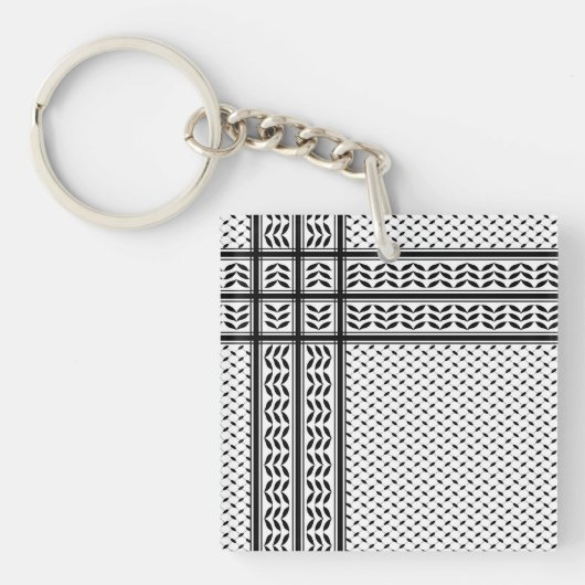 Keffiyeh Symbool van het Palestijnse Verzetspatroo Sleutelhanger (voorkant)