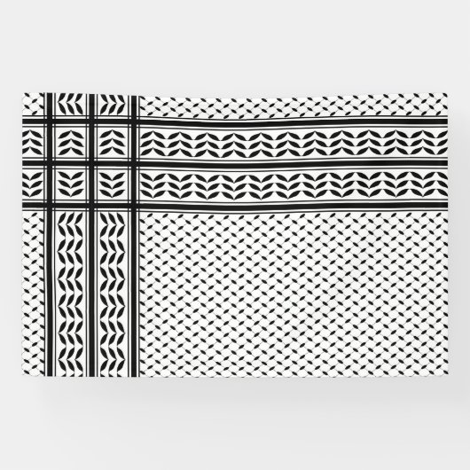 Keffiyeh Symbool van het Palestijnse Verzetspatroo Spandoek (Horizontaal)