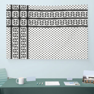 Keffiyeh Symbool van het Palestijnse Verzetspatroo Spandoek