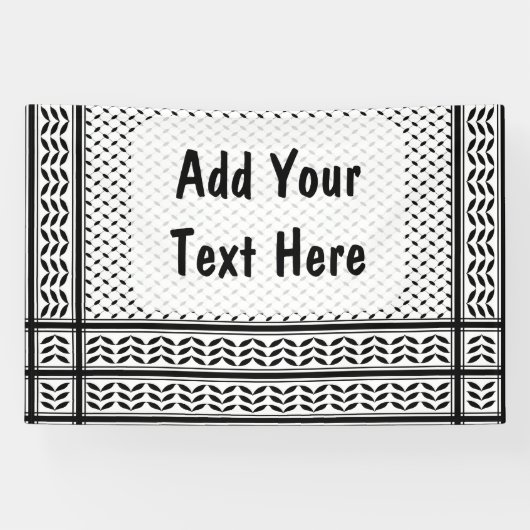 Keffiyeh Symbool van het Palestijnse Verzetspatroo Spandoek (Horizontaal)