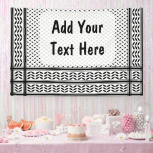 Keffiyeh Symbool van het Palestijnse Verzetspatroo Spandoek