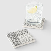 Keffiyeh Symbool van het Palestijnse Verzetspatroo Stenen Onderzetter (Zijkant)