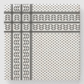 Keffiyeh Symbool van het Palestijnse Verzetspatroo Stenen Onderzetter (Voorkant)