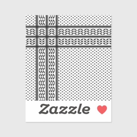 Keffiyeh Symbool van het Palestijnse Verzetspatroo Sticker (Vel)