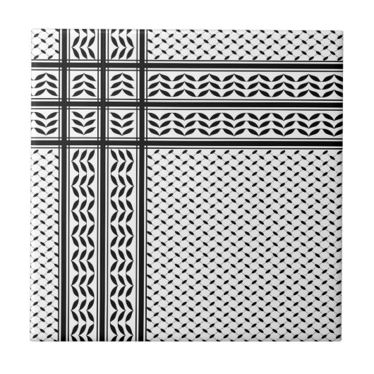 Keffiyeh Symbool van het Palestijnse Verzetspatroo Tegeltje (Voorkant)