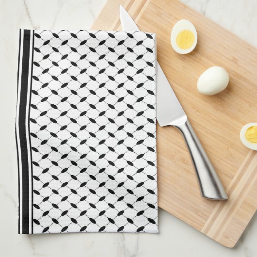 Keffiyeh Symbool van het Palestijnse Verzetspatroo Theedoek (Quarter Fold)