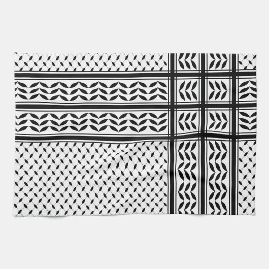 Keffiyeh Symbool van het Palestijnse Verzetspatroo Theedoek (Horizontaal)