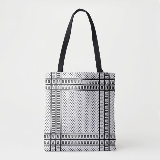 Keffiyeh Symbool van het Palestijnse Verzetspatroo Tote Bag (Voorkant)