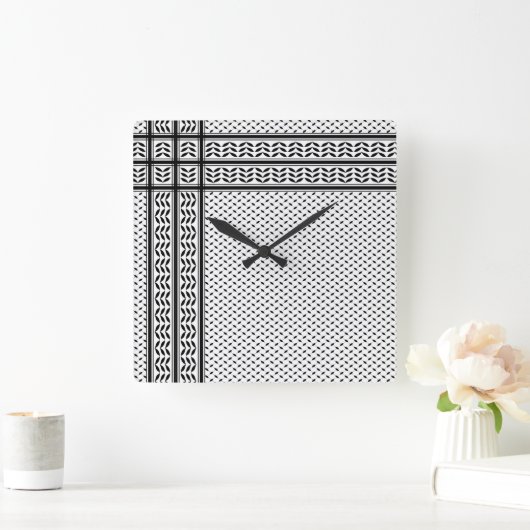 Keffiyeh Symbool van het Palestijnse Verzetspatroo Vierkante Klok (Huis)
