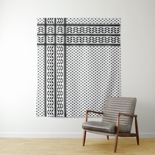 Keffiyeh Symbool van het Palestijnse Verzetspatroo Wandkleed (In situ)