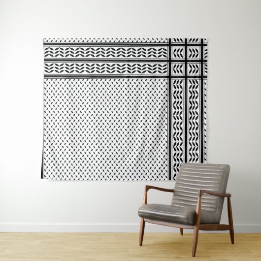 Keffiyeh Symbool van het Palestijnse Verzetspatroo Wandkleed (In Situ (horizontaal))