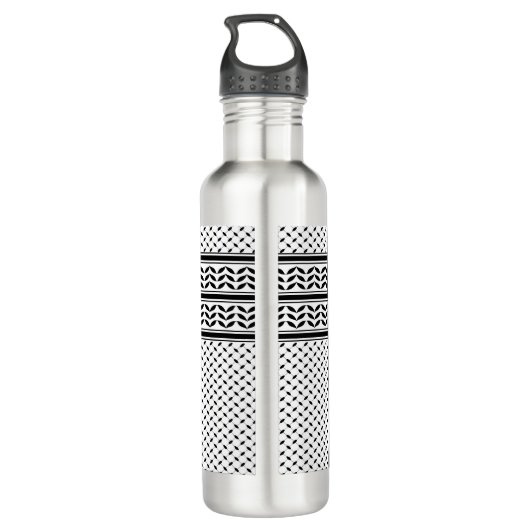 Keffiyeh Symbool van het Palestijnse Verzetspatroo Waterfles (Achterkant)