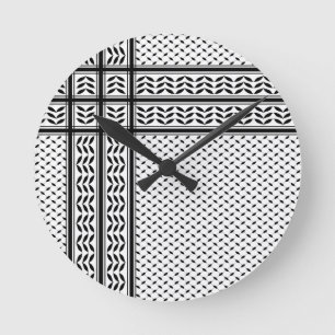 Keffiyeh Symbool van Palestina Verzet Patroon Ronde Klok