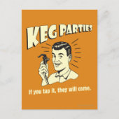 Keg Party: Als je er op tikt, komen ze. Briefkaart (Voorkant)