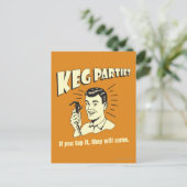 Keg Party: Als je er op tikt, komen ze. Briefkaart (Staand voorkant)