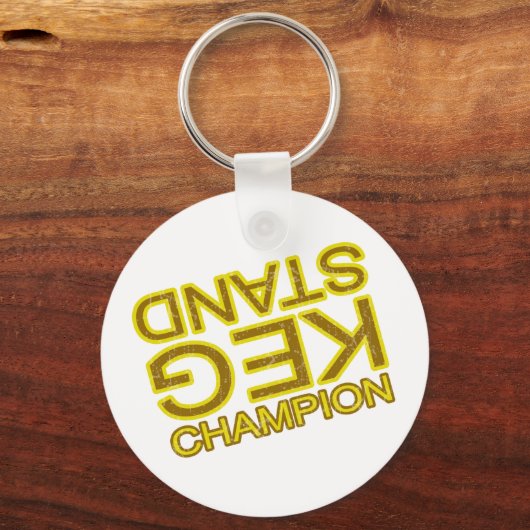 Keg stand champion grappig drinker sleutelhanger (Voorkant)