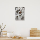 Kegel van de lodgepole-denn in de winter in Yellow Poster (Keuken)