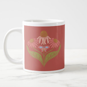 Kegelbloemen 20 oz, roze, koraal, groen grote koffiekop