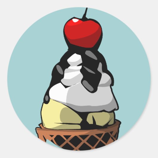 Kegelcupcake ronde sticker (Voorkant)