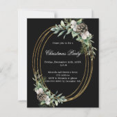Kegeldennen zwart goud kerstfeest uitnodiging (Voorkant)
