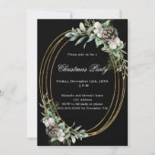 Kegeldennengroen goud zwart kerstfeest kaart (Voorkant)